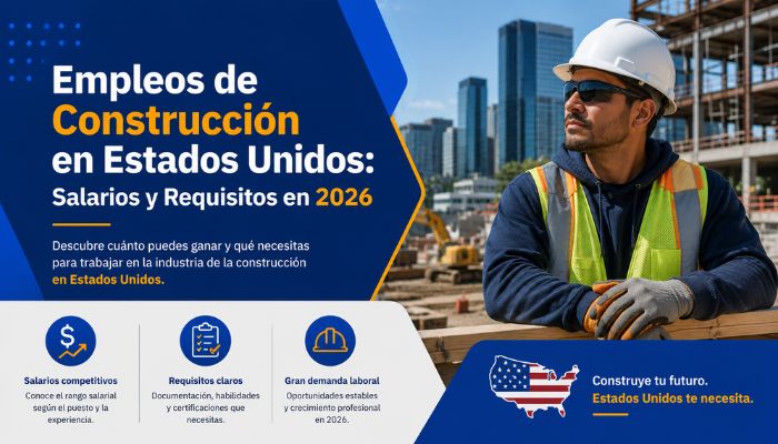 Empleos de Construcción en Estados Unidos: Salarios y Requisitos en 2026